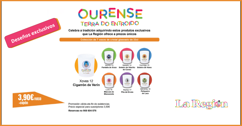 Colección de 7 vasos de cristal glaseado de 33cl