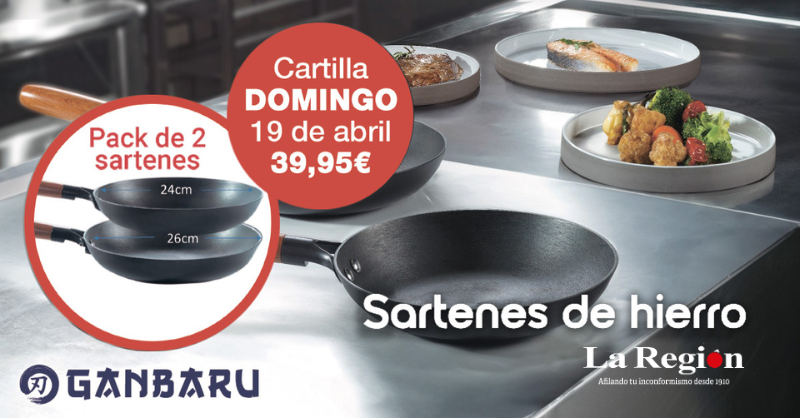 Pack de dos sartenes de hierro Ganbaru 